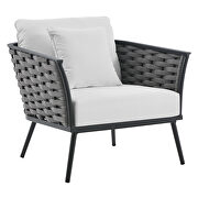 Outdoor patio aluminum armchair in gray white finish by Modway additional picture 2