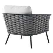 Outdoor patio aluminum armchair in gray white finish by Modway additional picture 4