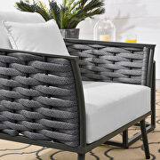 Outdoor patio aluminum armchair in gray white finish by Modway additional picture 6