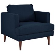 Upholstered fabric armchair in blue additional photo 4 of 5