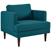Upholstered fabric armchair in teal additional photo 5 of 5