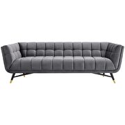 Performance velvet sofa in gray additional photo 2 of 5
