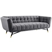Performance velvet sofa in gray additional photo 3 of 5