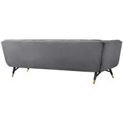 Performance velvet sofa in gray additional photo 4 of 5