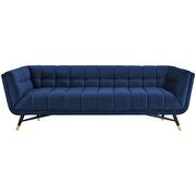 Performance velvet sofa in midnight blue additional photo 2 of 4