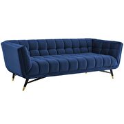 Performance velvet sofa in midnight blue additional photo 3 of 4