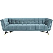 Performance velvet sofa in sea blue additional photo 2 of 4