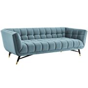 Performance velvet sofa in sea blue additional photo 3 of 4
