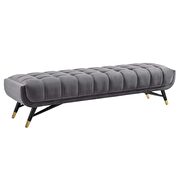 Performance velvet bench in gray by Modway additional picture 2