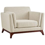 Upholstered fabric chair in beige additional photo 2 of 4