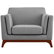 Upholstered fabric chair in light gray additional photo 5 of 4