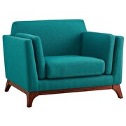Upholstered fabric chair in teal additional photo 2 of 4