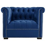 Midnight blue finish performance velvet upholstery armchair by Modway additional picture 2