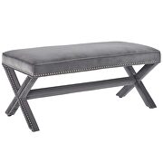Performance velvet bench in gray by Modway additional picture 3