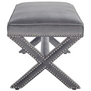 Performance velvet bench in gray by Modway additional picture 4