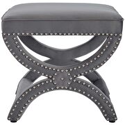 Upholstered nailhead trim performance velvet ottoman in gray by Modway additional picture 4