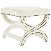 Upholstered nailhead trim performance velvet ottoman in ivory by Modway additional picture 2