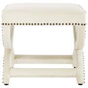 Upholstered nailhead trim performance velvet ottoman in ivory by Modway additional picture 3
