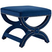Upholstered nailhead trim performance velvet ottoman in navy by Modway additional picture 2