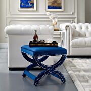 Upholstered nailhead trim performance velvet ottoman in navy by Modway additional picture 5
