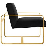 Glam style / golden legs / black velvet chair additional photo 3 of 4