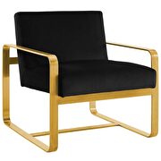 Glam style / golden legs / black velvet chair additional photo 4 of 4