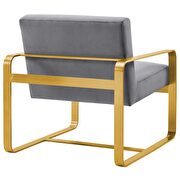 Glam style / golden legs / gray velvet chair additional photo 2 of 4