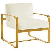 Glam style / golden legs / ivory velvet chair by Modway additional picture 4