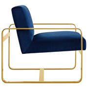 Glam style / golden legs / navy velvet chair additional photo 3 of 4