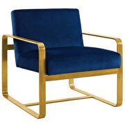 Glam style / golden legs / navy velvet chair additional photo 4 of 4