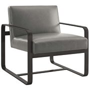 Faux leather armchair in gray by Modway additional picture 4