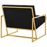 Gold stainless steel performance velvet accent chair in black by Modway additional picture 2