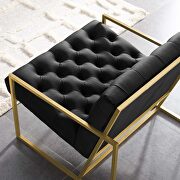 Gold stainless steel performance velvet accent chair in black by Modway additional picture 6