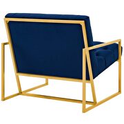 Gold stainless steel performance velvet accent chair in navy by Modway additional picture 2