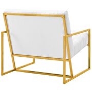 Gold stainless steel upholstered fabric accent chair in white by Modway additional picture 2