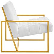 Gold stainless steel upholstered fabric accent chair in white by Modway additional picture 3