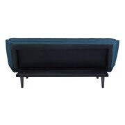 Tufted convertible fabric sofa bed in azure additional photo 2 of 6