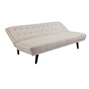 Tufted convertible fabric sofa bed in beige additional photo 4 of 6