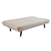 Tufted convertible fabric sofa bed in beige additional photo 5 of 6