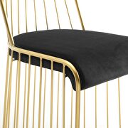 Gold stainless steel performance velvet bar stool in gold black additional photo 2 of 5