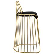 Gold stainless steel performance velvet bar stool in gold black additional photo 3 of 5