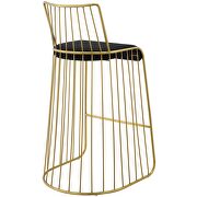 Gold stainless steel performance velvet bar stool in gold black additional photo 4 of 5