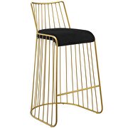 Gold stainless steel performance velvet bar stool in gold black additional photo 5 of 5