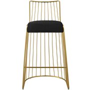 Gold stainless steel performance velvet bar stool in gold black by Modway additional picture 6