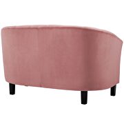 Channel tufted performance velvet loveseat in dusty rose additional photo 2 of 5