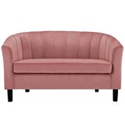 Channel tufted performance velvet loveseat in dusty rose additional photo 3 of 5
