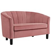 Channel tufted performance velvet loveseat in dusty rose additional photo 4 of 5
