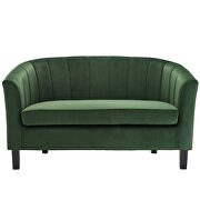 Channel tufted performance velvet loveseat in emerald additional photo 3 of 4