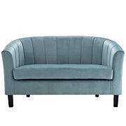 Channel tufted performance velvet loveseat in light blue by Modway additional picture 3