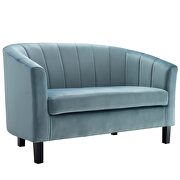 Channel tufted performance velvet loveseat in light blue by Modway additional picture 4
